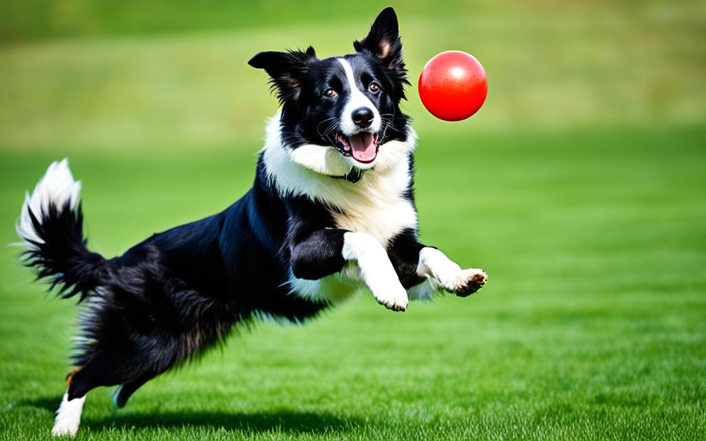 border collie playing fetch