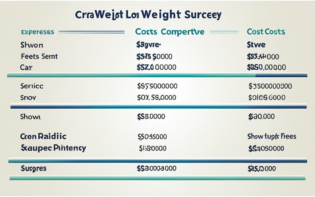 cost comparison for weight loss surgery